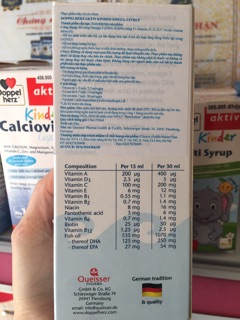 Kinder Omega-3 Syrup chai 250ml