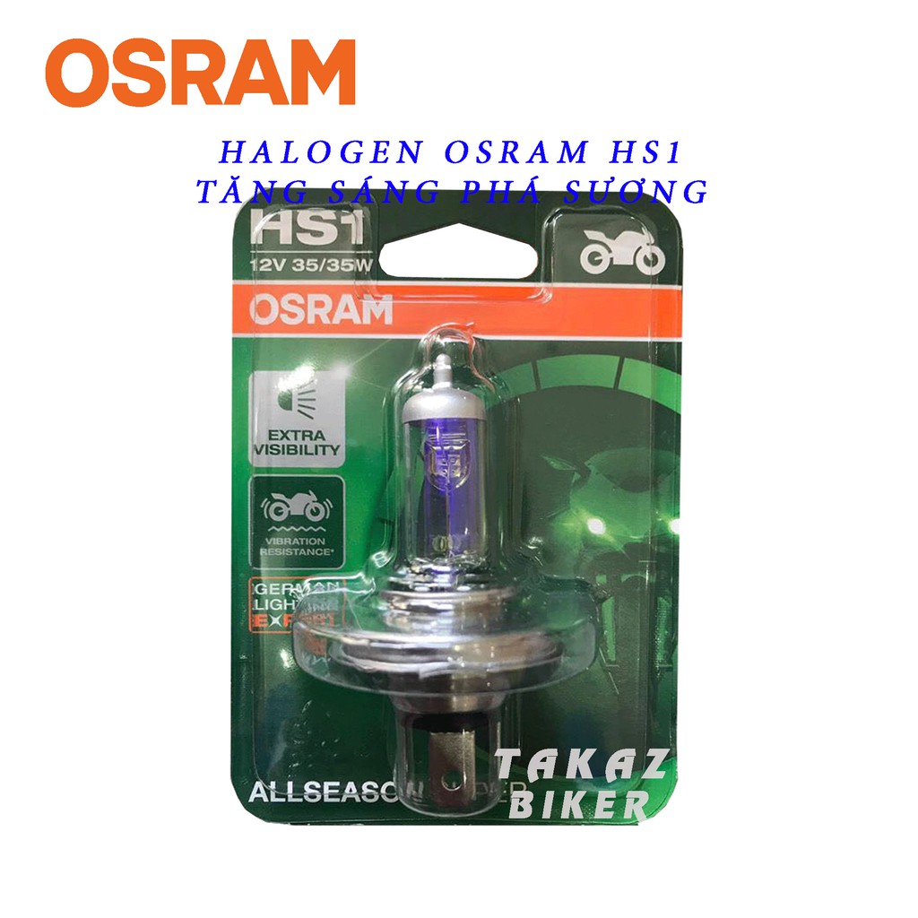 Bóng đèn HAL OSRAM HS1 Air Blade, Wave RS , Exciter , Vison tăng sáng phá sương màu vàng nắng 64185ALS-01B 35/35W 12V