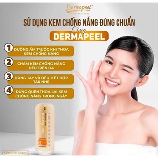 KEM CHỐNG NẮNG CAO CẤP DERMA PEEL+ SUN SCREEN SPF50+ Chống nắng Vật Lý - MAKUP Lớp Nền Hoàn Hảo - DƯỠNG DA HÀN QUỐC