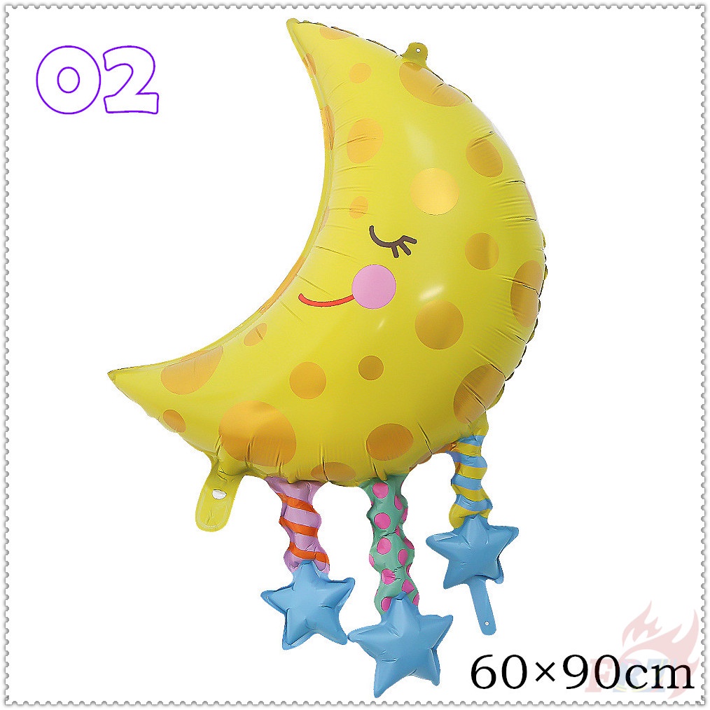 1 bong bóng lá nhôm hình mặt trời/mặt trăng/ngôi sao kích thước lớn trang trí tiệc sinh nhật