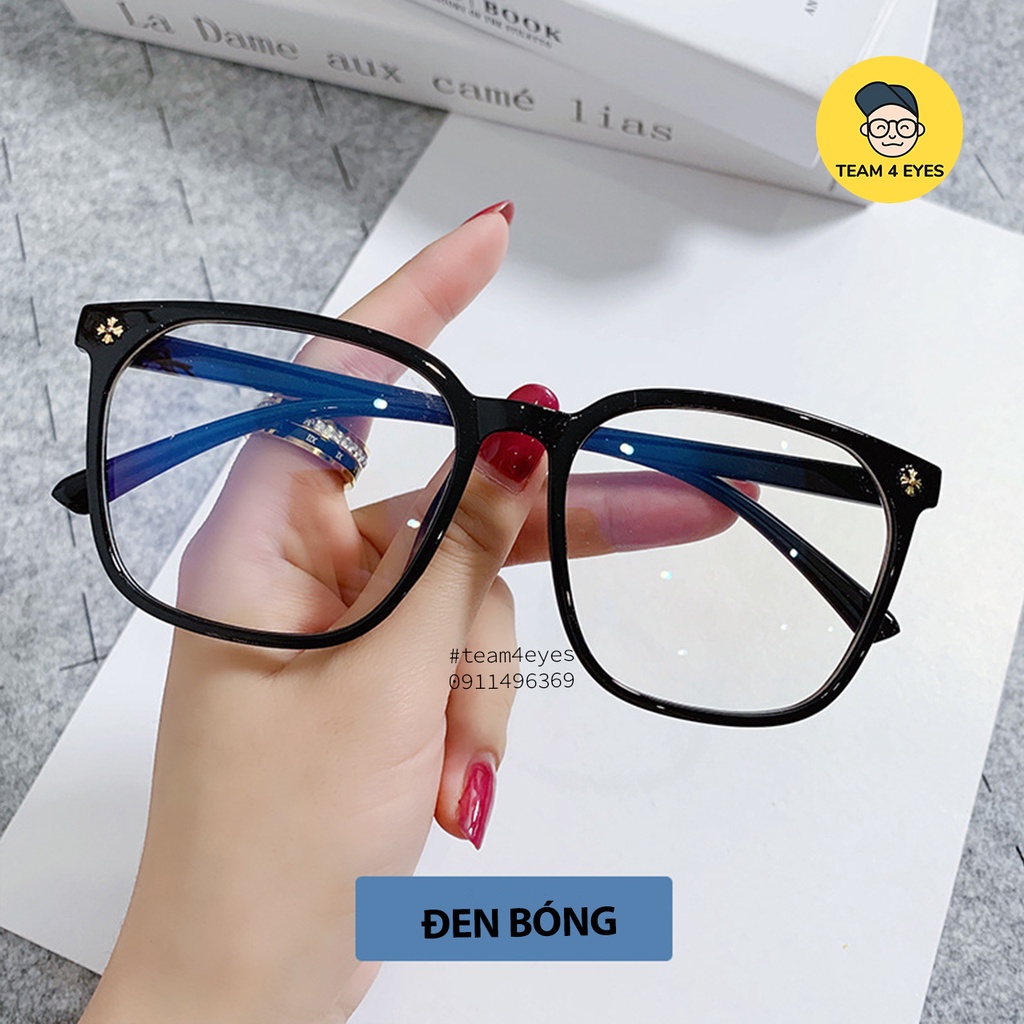 Gọng kính cận nhựa vuông form trung bình to thời trang Team4eyes