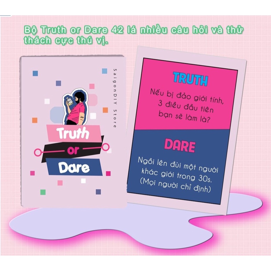 Bộ bài Drinking game Truth or Dare 42 lá Bài thử thách khuấy động buổi tụ tập với bạn bè