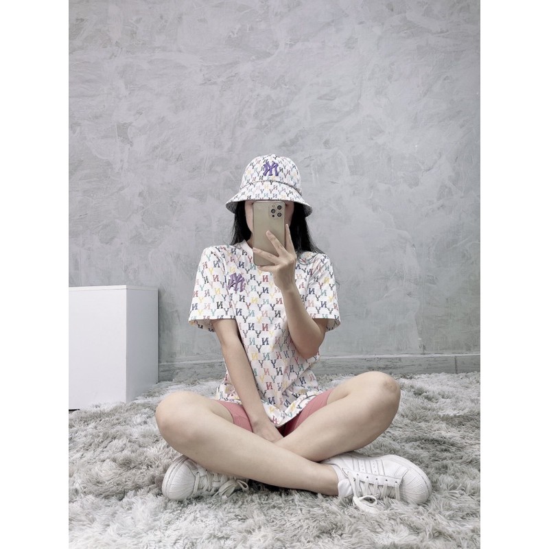 (HÀNG XUẤT XỊN) Mũ bucket trắng N06 MONOGRAM RAINBOW DOME HAT WHITE Made in Viet/nam full tem tag One size, unise