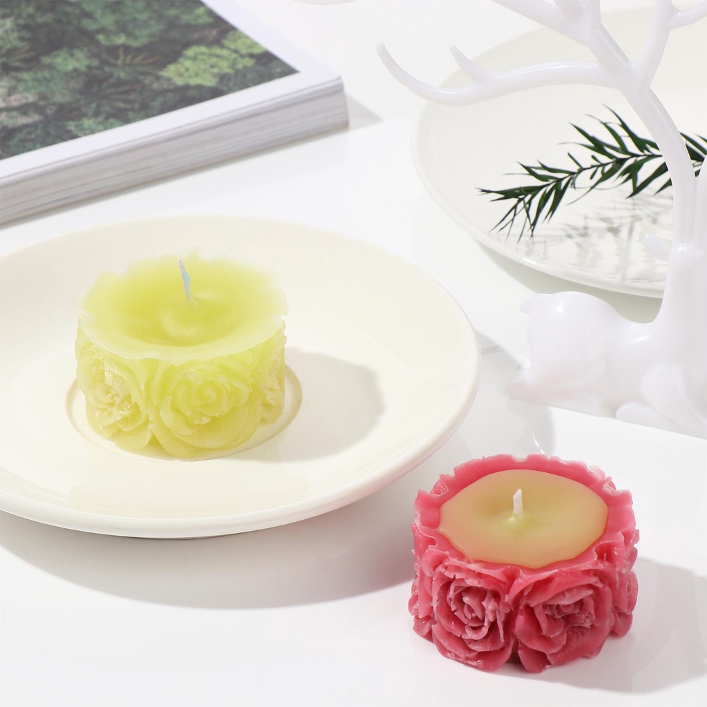MAG Khuôn Làm Nến Silicone Hình Hoa Hồng 3D