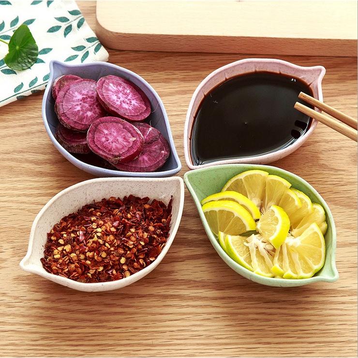 Chén đựng nước chấm hình chiếc lá nhỏ làm bằng lúa mì