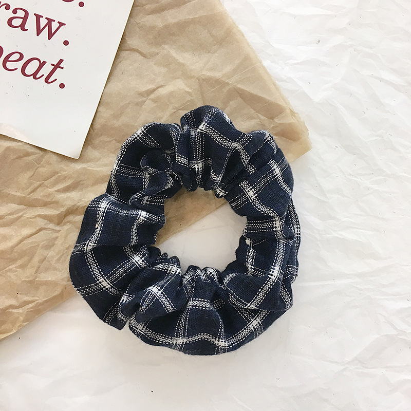 Dây Cột Tóc Cao Su Bản Lớn In Họa Tiết Phong Cách Preppy Thời Trang Xuân Hè Cho Nữ