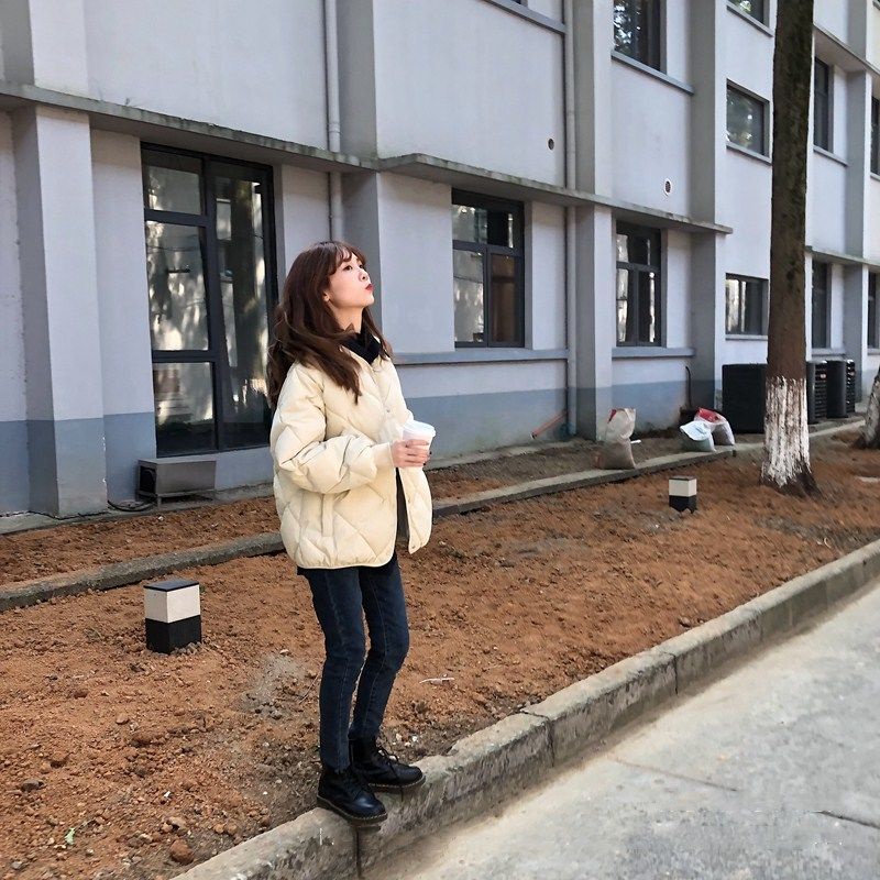 Áo khoác cotton dày dáng rộng phong cách Hàn Quốc thời trang thu đông mới cho nữ