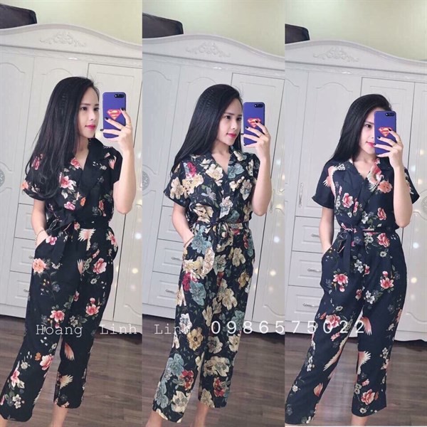 Jum Hoa Quần Ngố Cổ Vest - 0937