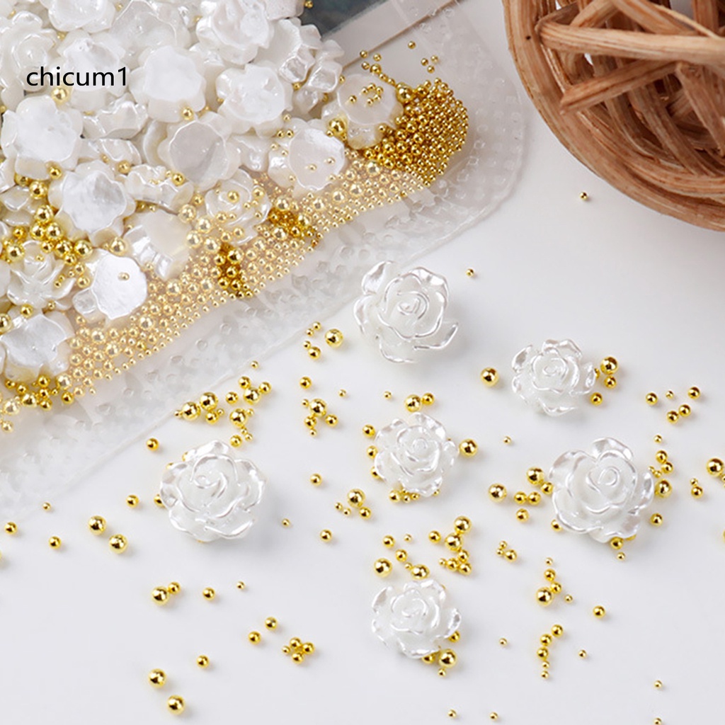 [Hàng mới về] Phụ kiện đính móng trang trí nghệ thuật hình bông hoa bằng nhựa resin chống thấm nước không phai màu