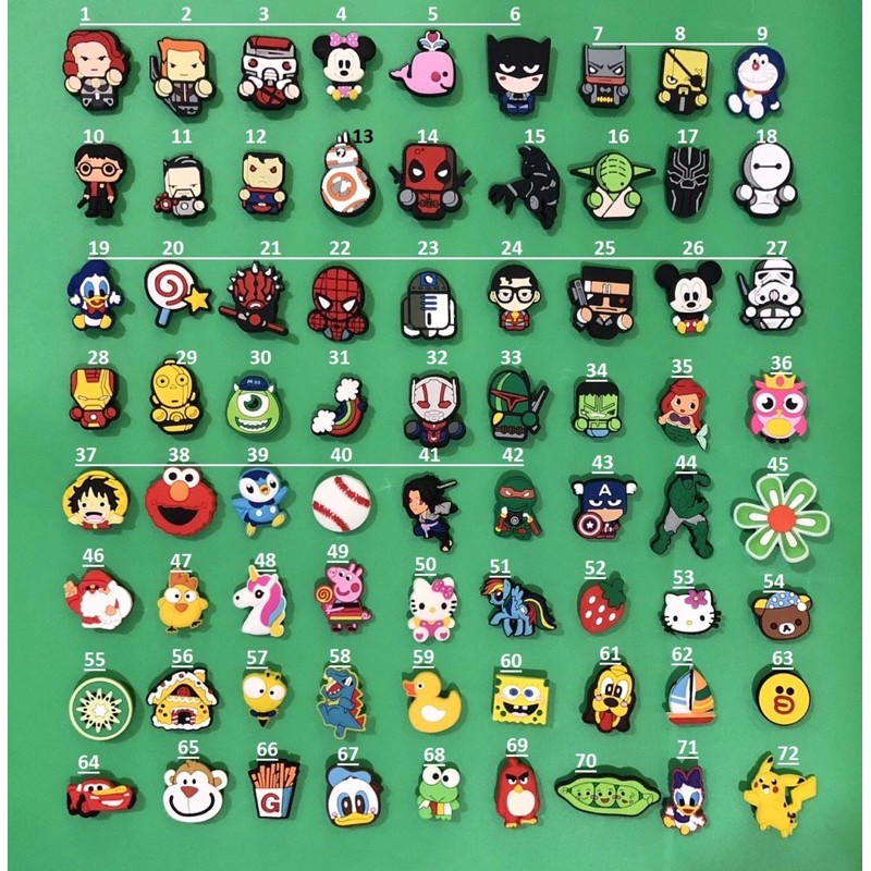 Sticker / Jibbitz / Charm Gắn Dép Cá Sấu