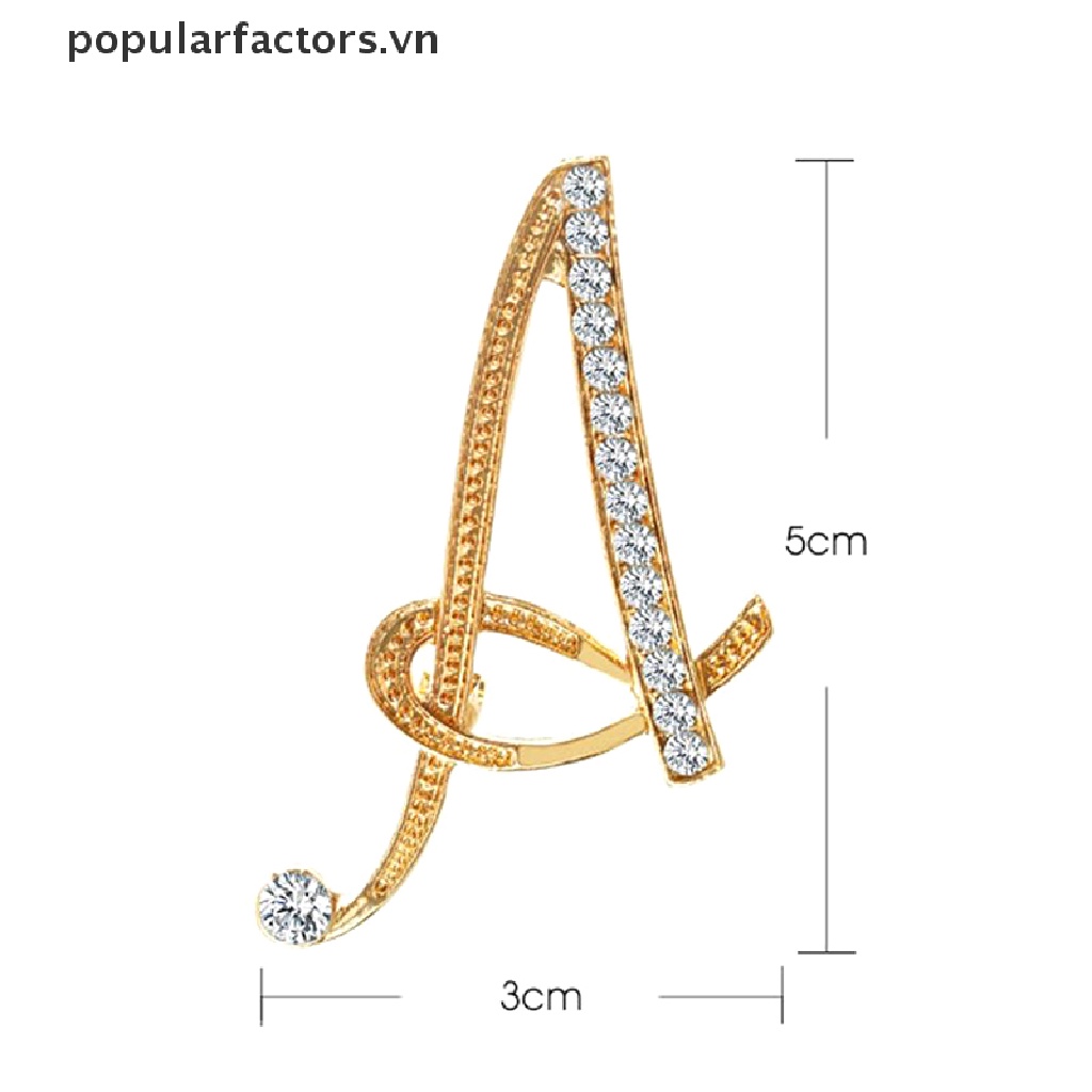 Ghim Cài Áo Hình 26 Chữ Cái Đính Đá Thời Trang