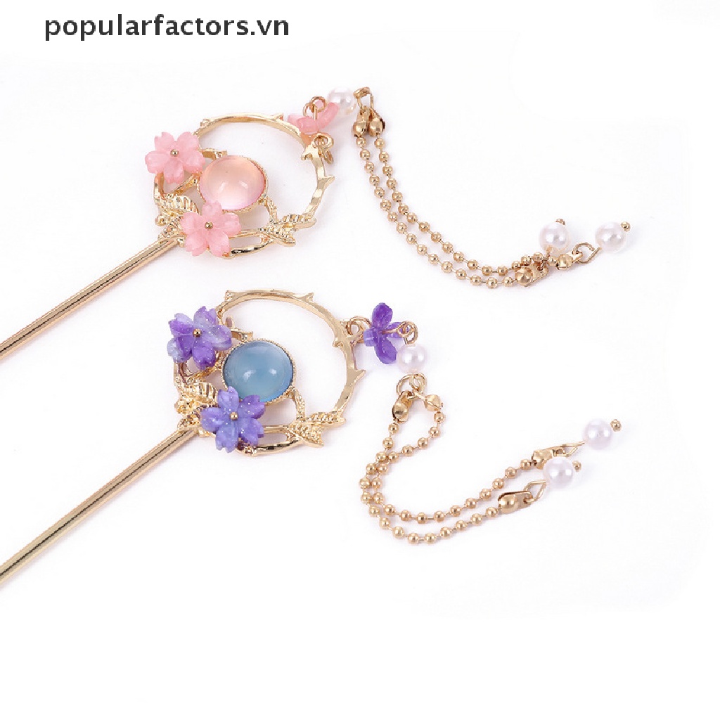 Trâm Cài Tóc Kim Loại Tráng Men Phong Cách Hanfu Trung Hoa Cổ Điển Cho Nữ