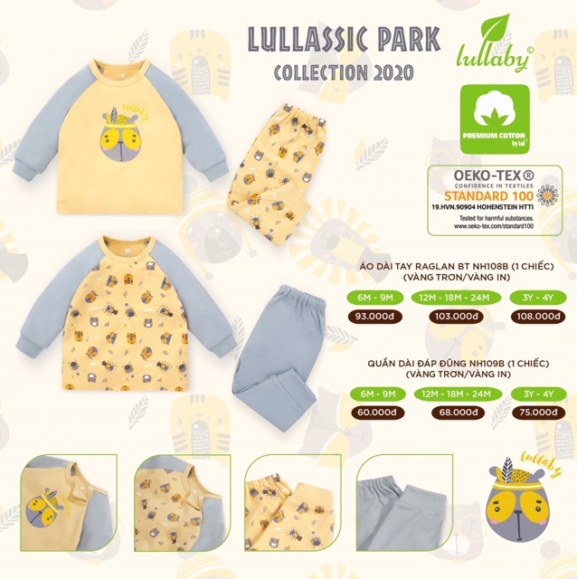 Xả kho bộ interlock cotton cao cấp LULLABY 2020 bé trai