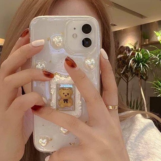 Ốp Điện Thoại Hình Gấu Đáng Yêu Cho Iphone 12 / 11 / 8plus / 7 / Xr / Xsmax / Promax
