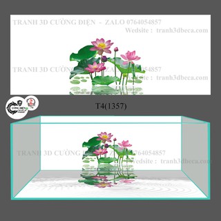 Tranh bộ 3D phông nền bể cá cao cấp – Trang trí hồ cá cảnh – Có keo sẵn – Cường Điện - 2 tấm bao gồm  cả lưng và đáy