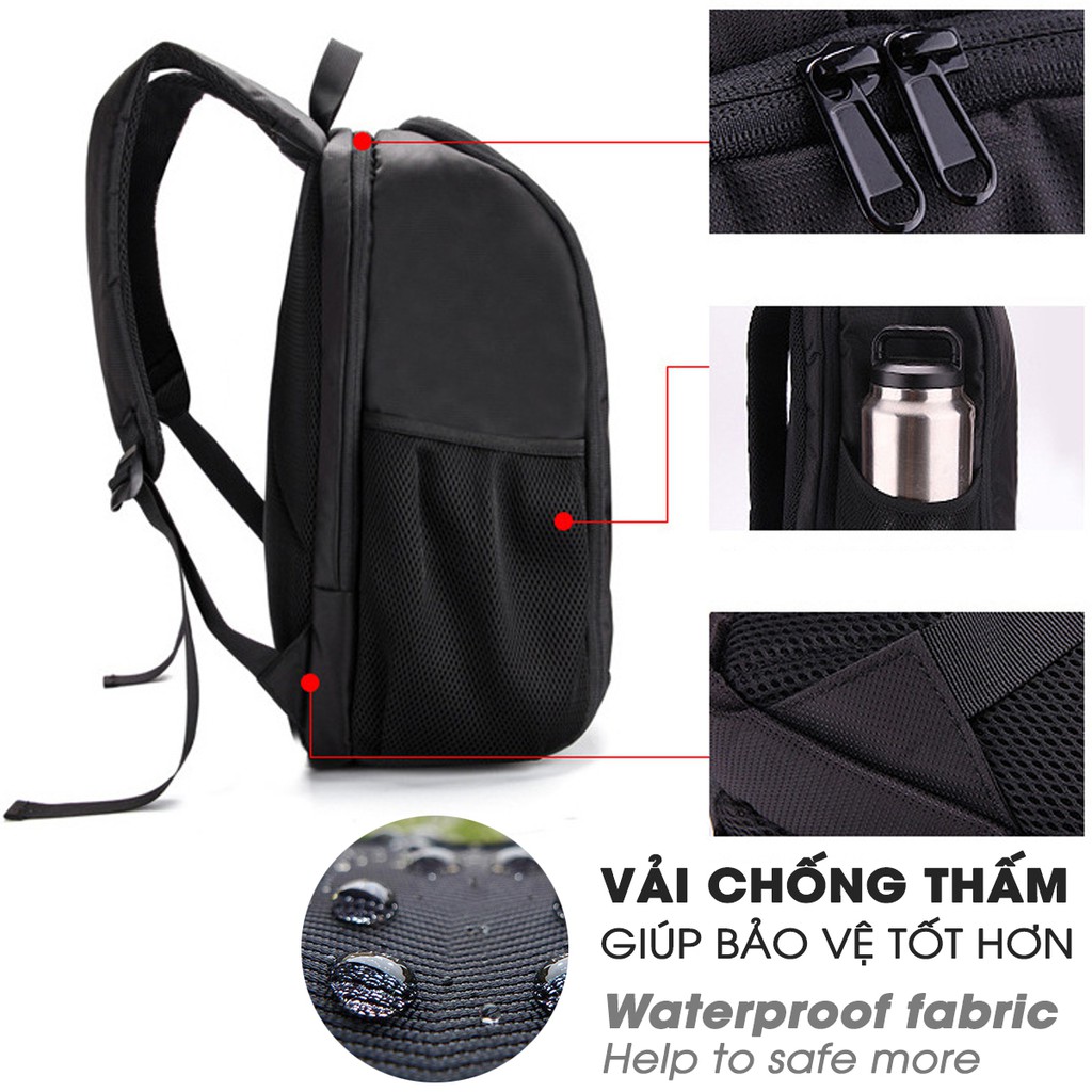 Balo đựng máy ảnh chống nước (SB01), balo 2 trong 1 đựng cả máy ảnh và laptop