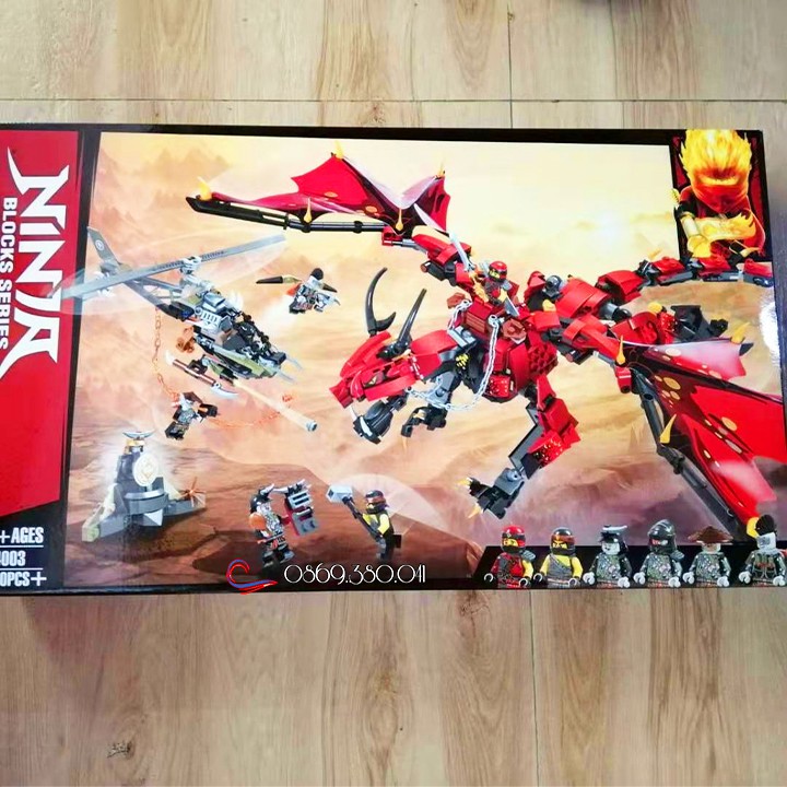 Lego Ninjago Siêu Rồng Đỏ Khổng Lồ 44003 / 940 Chi Tiết. Lego Xếp Hình Đồ Chơi Thông Minh