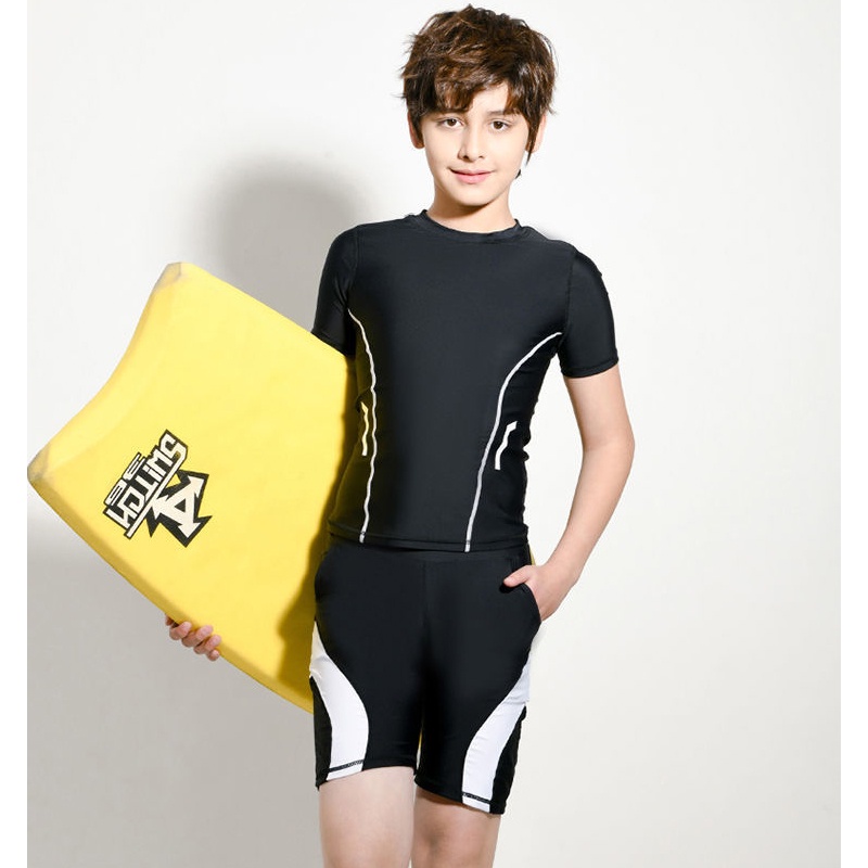 Bộ Đồ Bơi Dài Tay Thời Trang Dành Cho Bé Trai 10-18 Tuổi