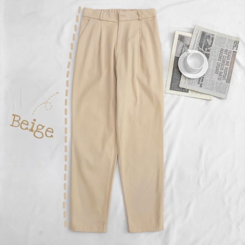 [Mã FAMARAL1 giảm 10K đơn 50K] Quần Baggy Kaki lưng Tây phối Chun CONI PANTS ullizang form đẹp (Ảnh thật)