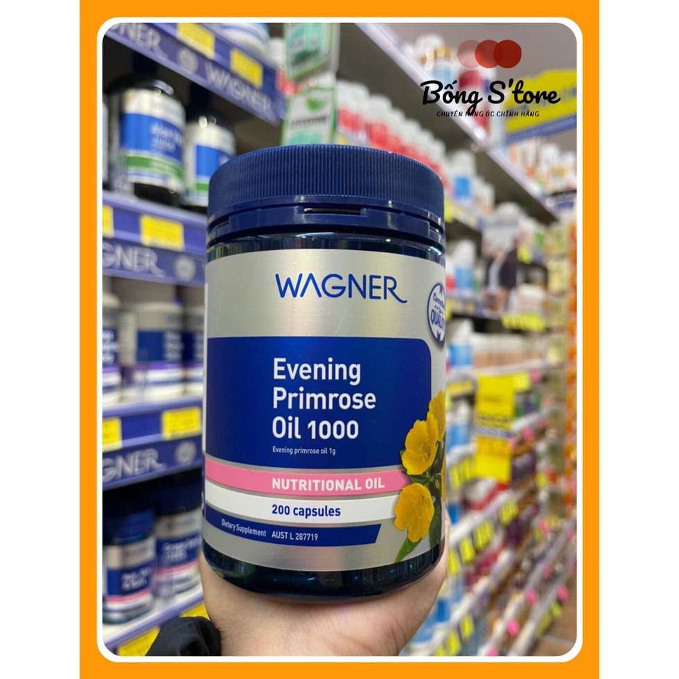 Tinh Dầu Hoa Anh Thảo Wagner Evening Primrose Oil 1000mg lọ 200 viên- Chuẩn Úc