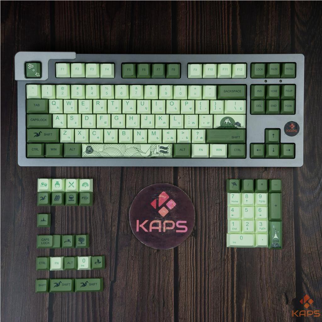 Keycap Matcha PBT profile Cherry in dyesub 124 nút cho bàn phím cơ layout 108/104/98/87/84/75/68/64/61