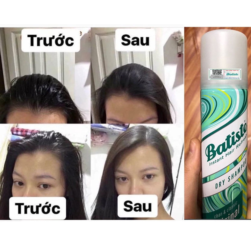 Dầu Gội Khô Batiste Dry Shampoo 200ml - Tóc Bồng Bềnh Bóng Mượt Tức Khắc