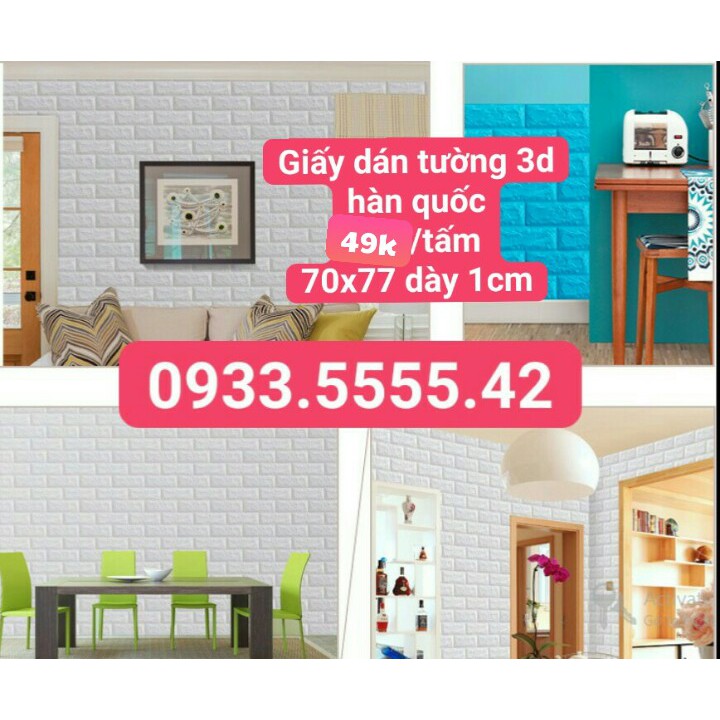 Giấy dán tường hàn quốc [ FREE SHIP]  3D giá rẻ-thời trang-làm đẹp cho ngôi nhà thân yêu của bạn