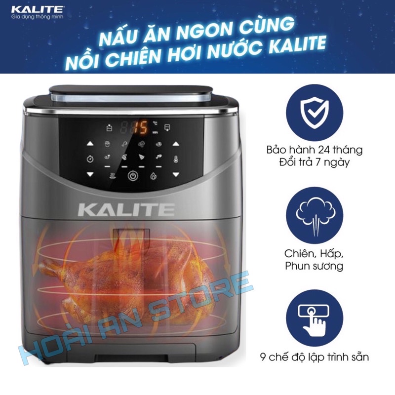 [HOT] - NỒI CHIÊN HƠI NƯỚC KALITE STEAM 7 (7L) CHÊN KHÔNG DẦU KẾT HỢP HẤP 2 IN 1 CHÍNH HÃNG