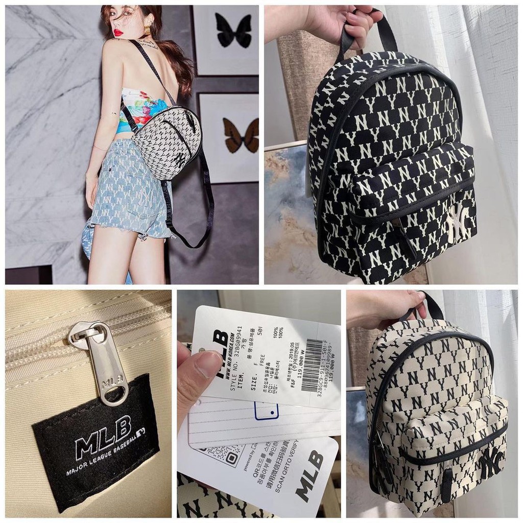 Balo B220 M//L//B N//Y MONOGRAM MINI BACKPACK TQXK 2 MÀU đen và trắng, SIZE 22*17,5*9,5