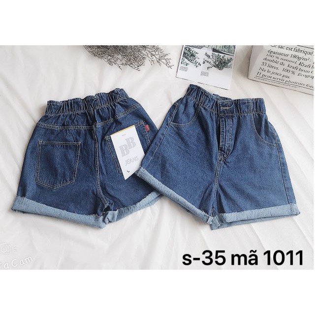 Quần Short Nữ Jean Lưng Thun Có Dây Kéo Size Nhỏ Đến Size Đại MS1011 New ྇