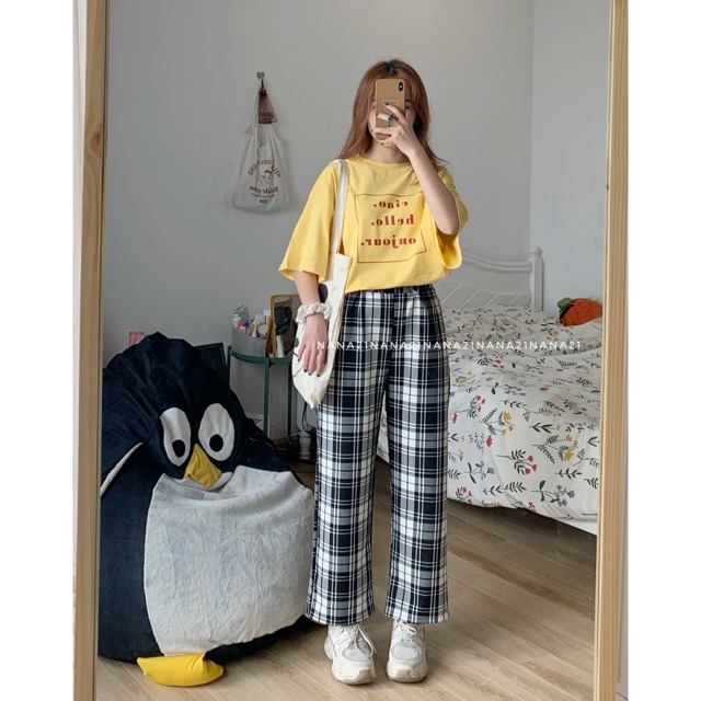 Quần culottes kẻ caro (nhiều màu) | BigBuy360 - bigbuy360.vn