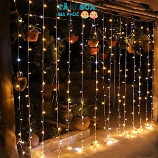 Dây đèn LED trang trí rèm cửa 12 sợi chiều ngang 3m có điều chỉnh chế độ - Sữa tã Gia Phúc