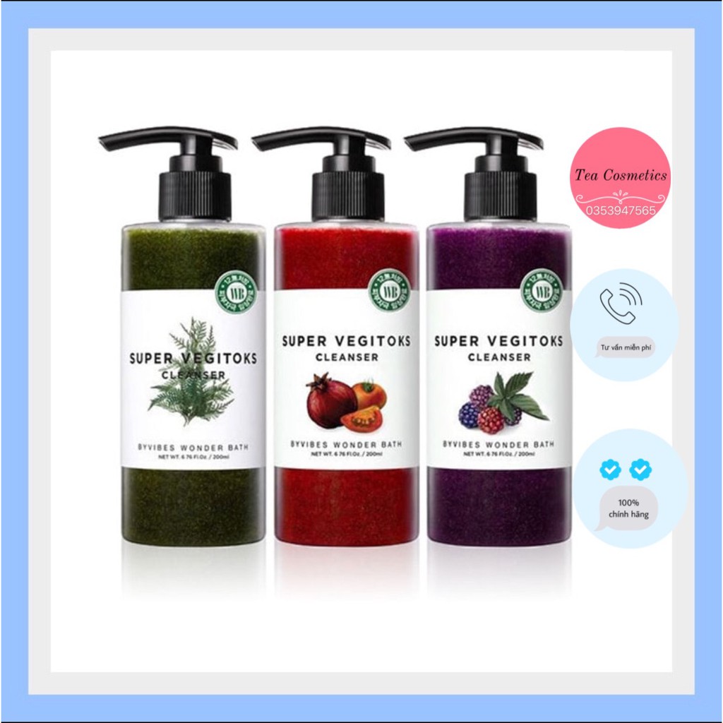 Sữa rửa mặt Super Vegitoks Cleanser thải độc rau củ 300ml