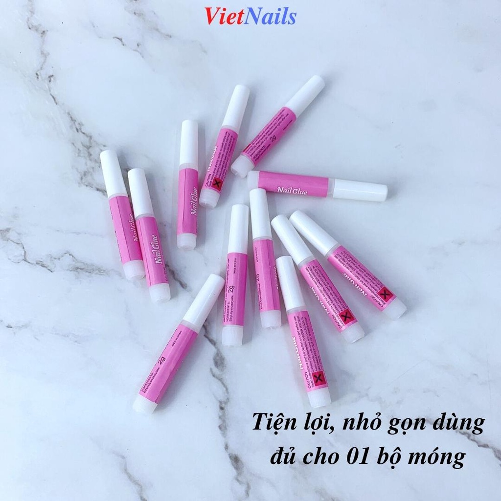 Keo Dán Móng Tay Nail Box Mini Màu Hồng 2g