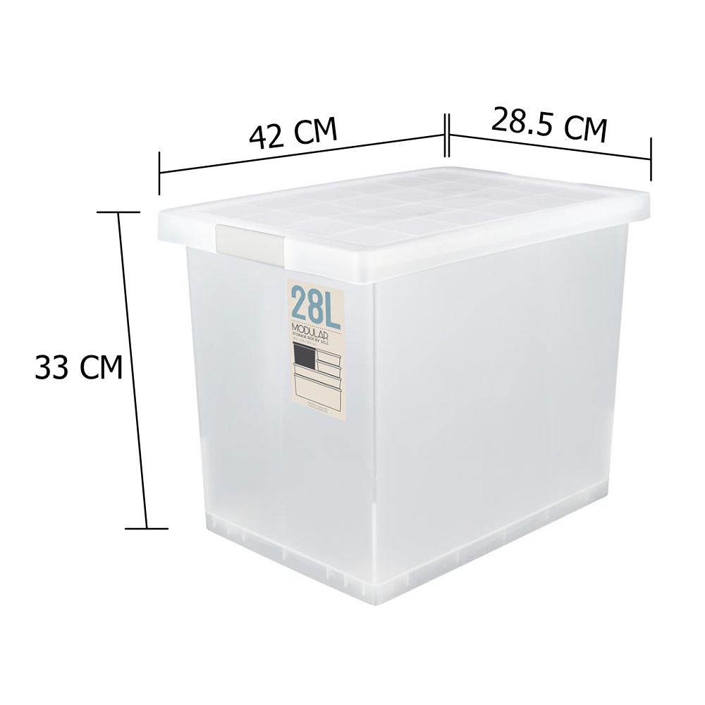 HomeBase STACKO Thùng nhựa đựng đồ đa năng 28L Thái Lan W28.4xH32.9xD42cm màu trắng