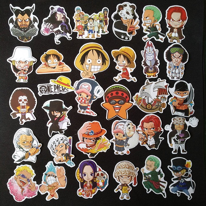 Bộ Sticker dán cao cấp chủ đề ONE PIECE - LUFFY - Dùng dán Xe, dán mũ bảo hiểm, dán Laptop...