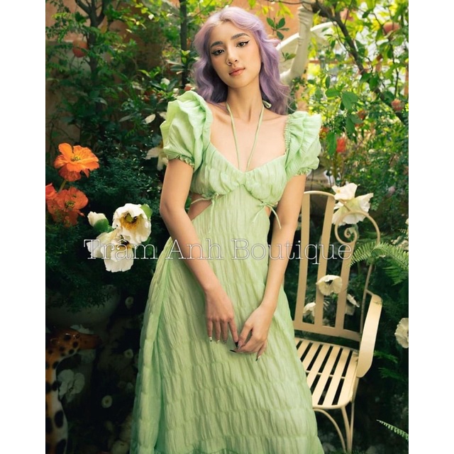 (Loại 1)Đầm maxi cổ yếm khoét eo TRÂM ANH BOUTIQUE248(không có mút ngực) | BigBuy360 - bigbuy360.vn