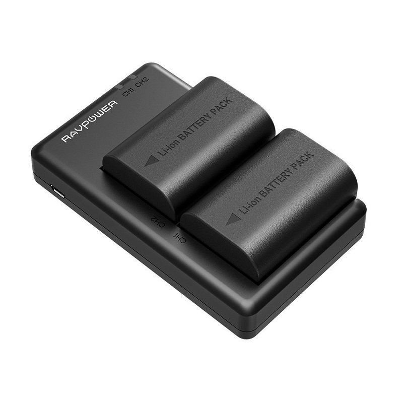 BỘ PIN SẠC RAVPOWER LP-E6-2 pin,1 sạc đôi