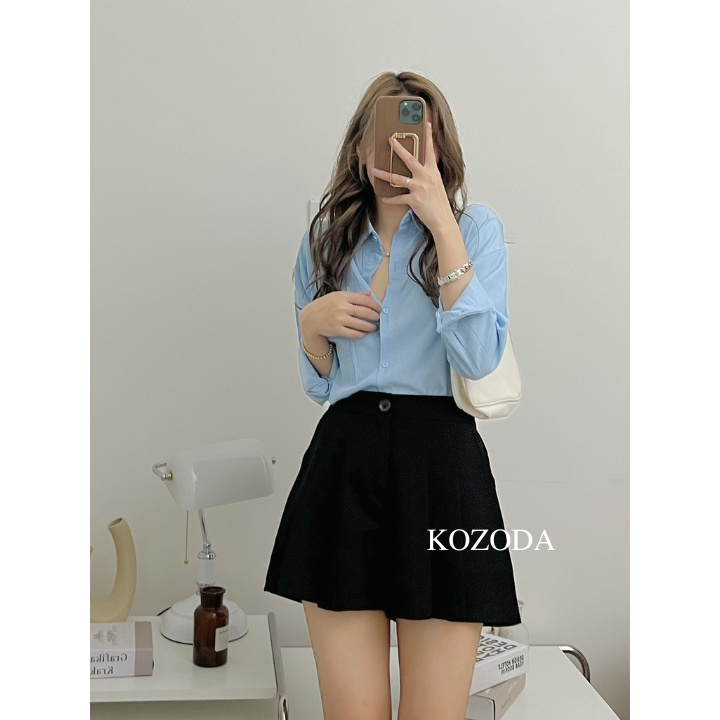 Quần short nữ ống loe cạp lưng cao quần đùi sooc nữ ống rộng chun sau chất vitex xu hướng tiktok douyin kozoda 2022 Q23