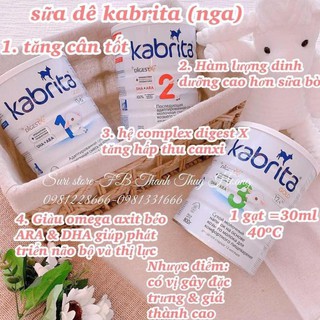 Sữa dê kabrita gold số 1 của nga 0-6m hộp 400g/800g