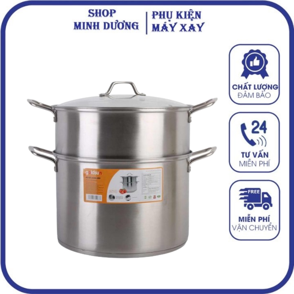 Bộ Nồi Xửng Hấp Inox Goldsun GH26 - 2303SG 30Cm Hàng Chính Hãng