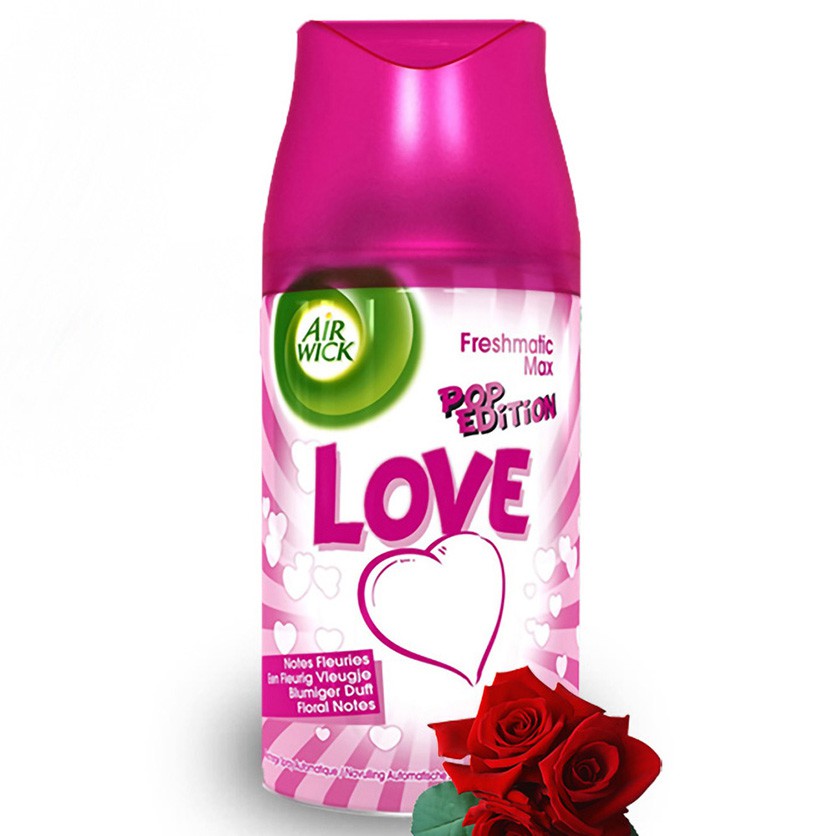 Tinh dầu xông phòng.Bình Xịt Tinh Dầu Thiên Nhiên Air Wick Love 250ml.HƯƠNG HOA HỒNG.khử mùi,thơm phòng