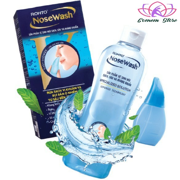 Bộ Sản Phẩm Vệ Sinh Mũi Rohto NoseWash (1 Bình Vệ Sinh Mũi Easy Shower Và 1 Bình Dung Dịch 400 Ml)