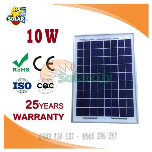 Tấm pin mặt trời poly 10W