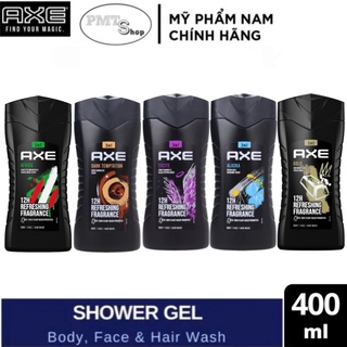 Sữa tắm gội nam 3in1 Gel AXE 400ml Apollo , Excite , Black , AlaskaIce , Africa , Dark , Gold Temptation