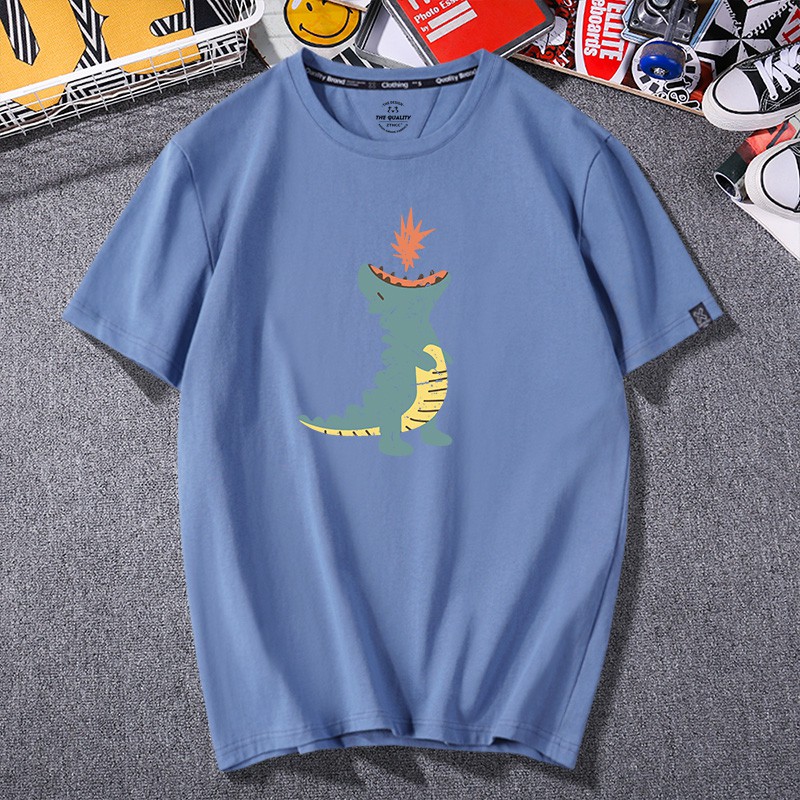 Áo thun nam nu form rộng nam nữ tay lỡ hàn quốc logo khủng long | BigBuy360 - bigbuy360.vn