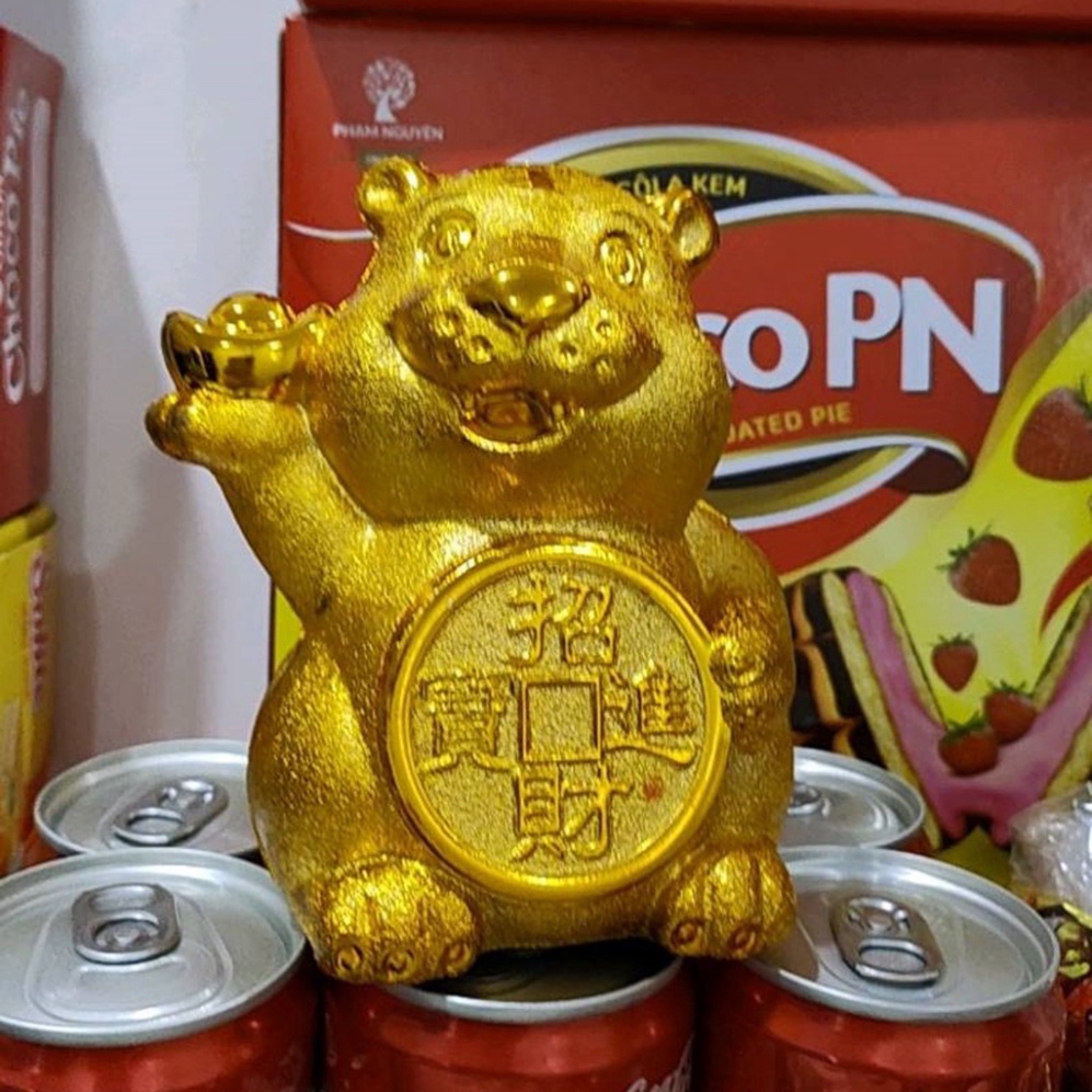 Hổ vàng tài lộc đựng tiền tiết kiệm năm mới - Hổ vàng có nắp đút tiền tiết kiệm may mắn