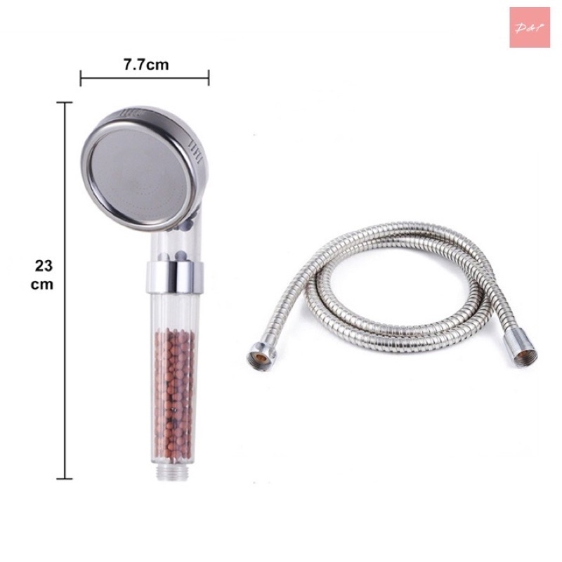 Vòi Sen Tắm Lọc Nước Có Hạt Nano, Vòi Sen Tăng Áp, Kèm Dây