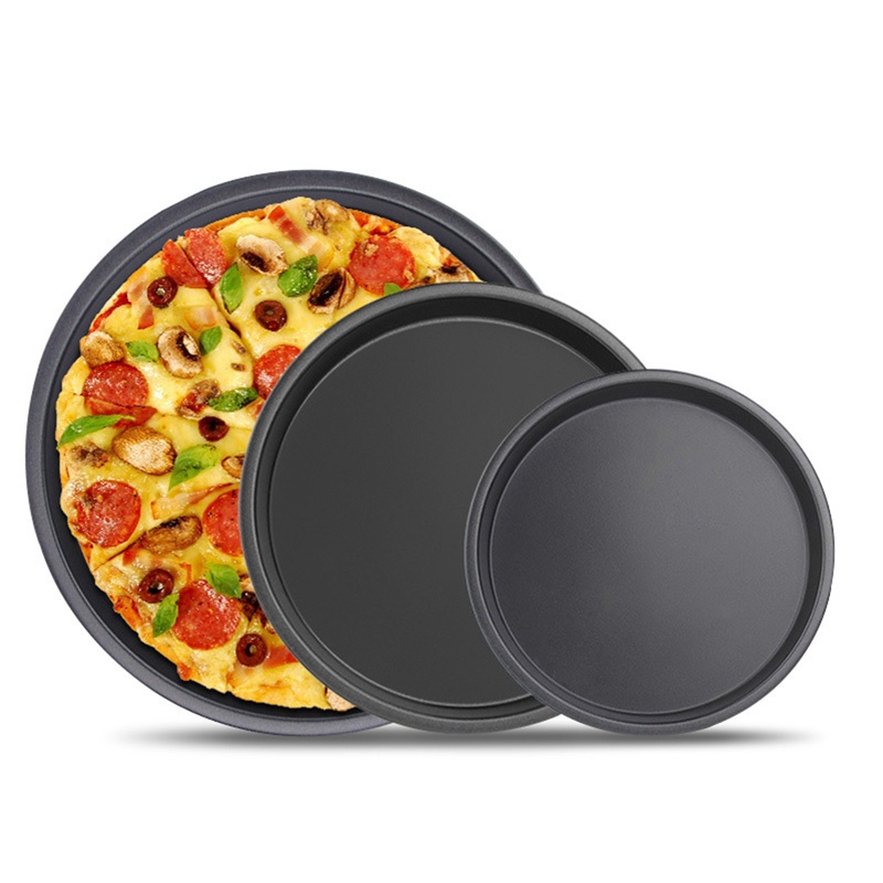 6/7/8 inch premium non-stick pizza chảo nướng bánh pizza bằng thép carbon tấm tròn đĩa sâu đĩa pizza chảo khay khuôn khuôn dụng cụ làm bánh
