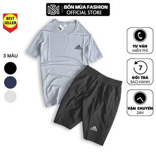 Đồ bộ quần áo thể thao nam mùa hè chất thun lạnh co giãn 4 chiều ép vân ma trận chéo, BN.LT006